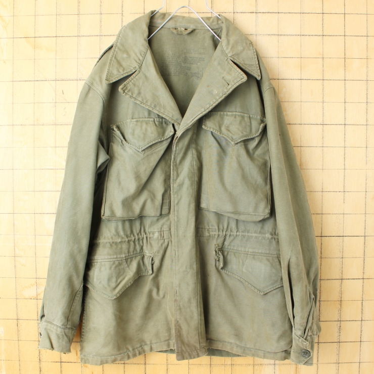 1940s USA製 M-43 フィールドジャケット オリーブドラブ 36S メンズM相当 チンスト ミリタリー U.S.ARMY 米軍実品 アメリカ古着