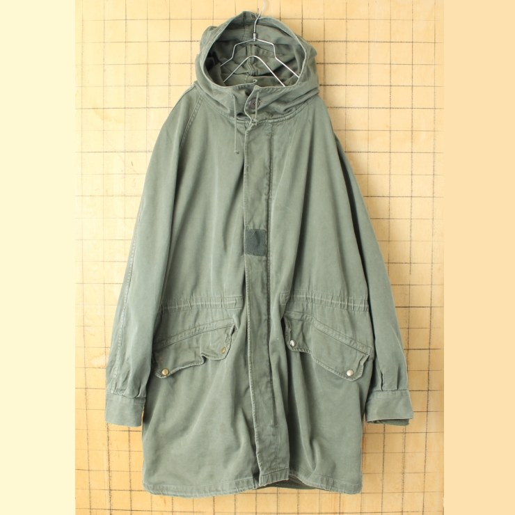 70s フランス軍 M-64 フィールドパーカー ジャケット モッズコート ボアライナー付 ミリタリー オリーブドラブ メンズXL相当 ヨーロッパ古着