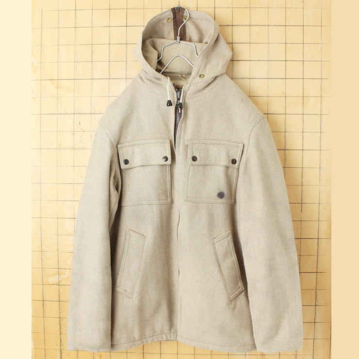 60s 70s EURO PANAMA SPORTSWEAR ウールジャケット メンズML相当 ベージュ ヨーロッパ古着