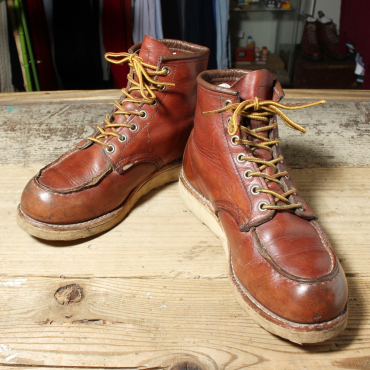 USA製 RED WING レッドウィング 9106 レザー ワーク ブーツ 25.5cm 7 1/2 ワイズD クラシック モックトゥ アメリカ古着