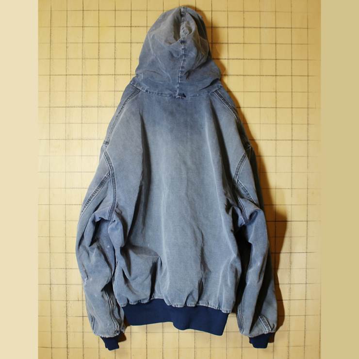 ビッグサイズ 80s USA製 Carhartt カーハート アクティブ ジャケット カバーオール ネイビー ダック 裏キルティング XXL