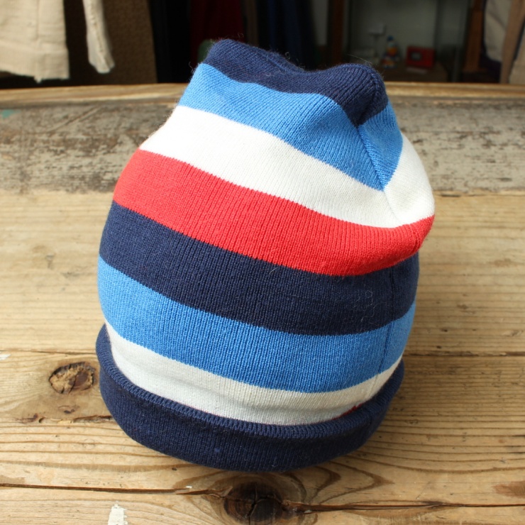 EURO ボーダー ニット キャップ ネイビー ブルー ヨーロッパ古着 111324aw136
