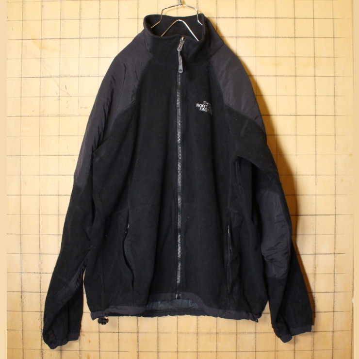 THE NORTH FACE ノースフェイス GORE WINDSTOPPER フリース ジップアップ ジャケット ブラック メンズM アウトドア 古着 121521aw15