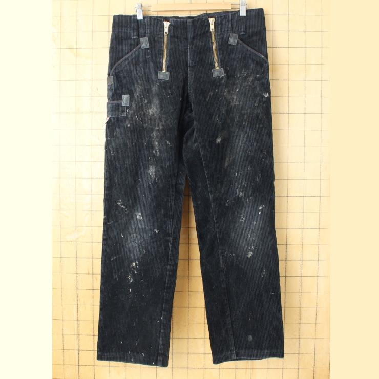 ドイツ Zunft 太畝コーデュロイロガーパンツ ブラック W36相当 ユーロワーク EURO ヨーロッパ古着