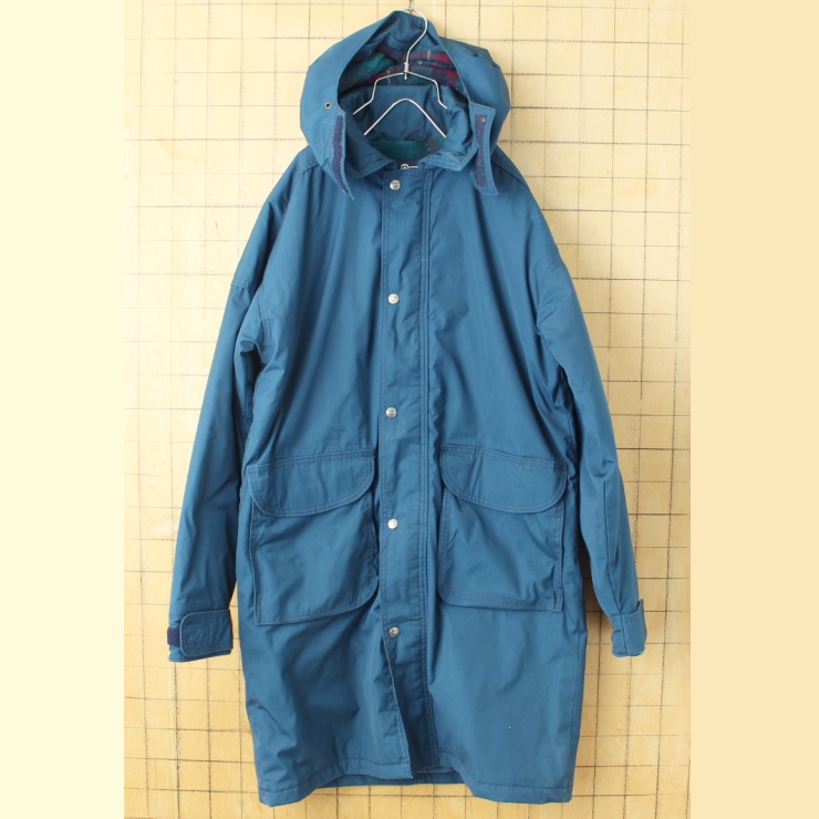 80s 90s USA製 Woolrich ウールリッチ マウンテンパーカー ジャケット ネイビー ブルー メンズS ウールライナー アメリカ古着