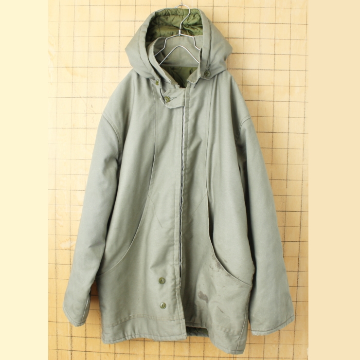 ビッグサイズ 70s 80s CANADA BrushFire 中綿ダックジャケット コート カーキ グリーン メンズ2XL相当 フード アメリカ古着