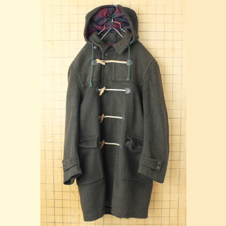 60s 70s West Germany製 LODENFREY MUNICH Loden Coat ウールダッフルコート ダークグリーン メンズXL相当 ヨーロッパ古着
