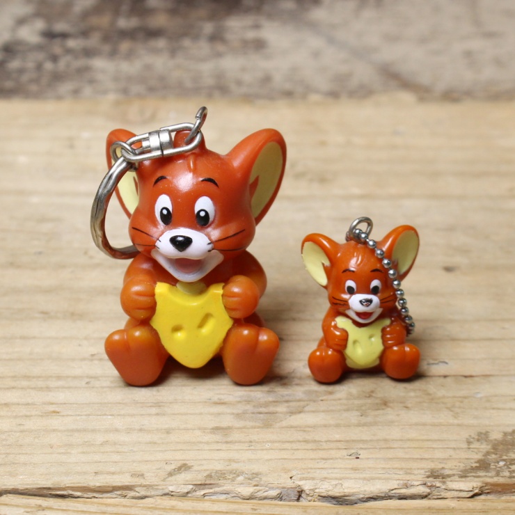 90s Tom&Jerry トムとジェリー キーホルダー 2体セット フィギュア