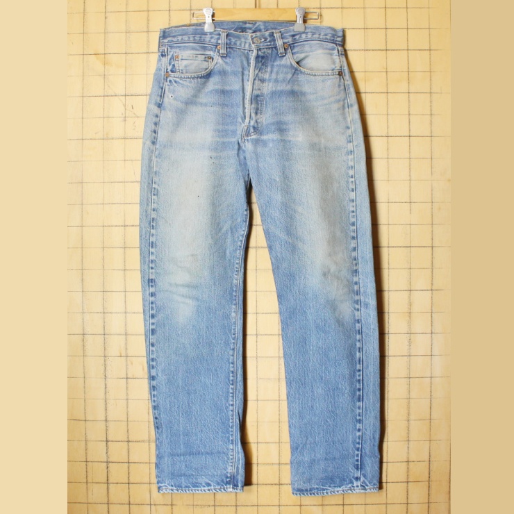 USA製 70s Levis 501 66後期 リーバイス デニムパンツ ジーンズ ブルー W33相当 ボタンフライ アメリカ古着