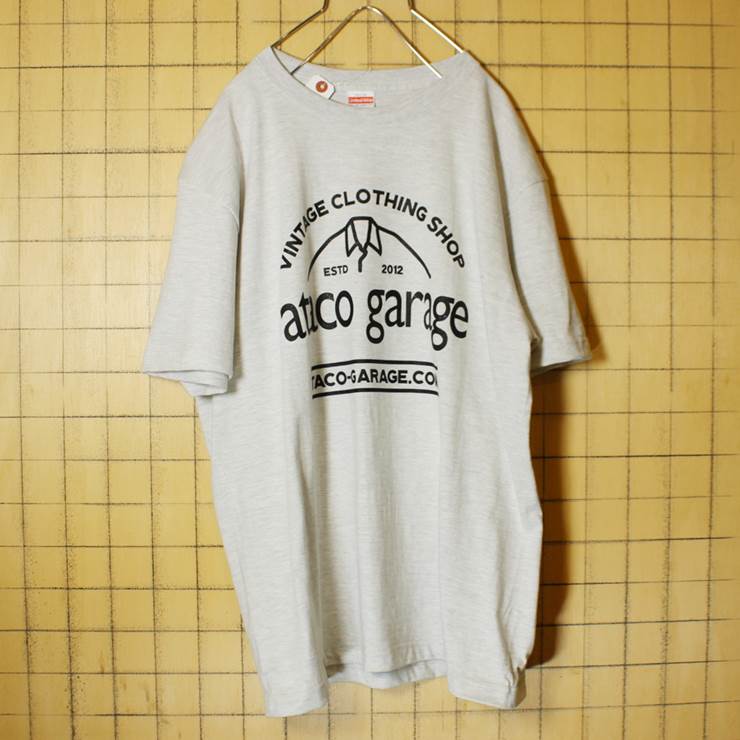 ataco garage originals オリジナルプリント Tシャツ 杢グレー オートミール メンズサイズ