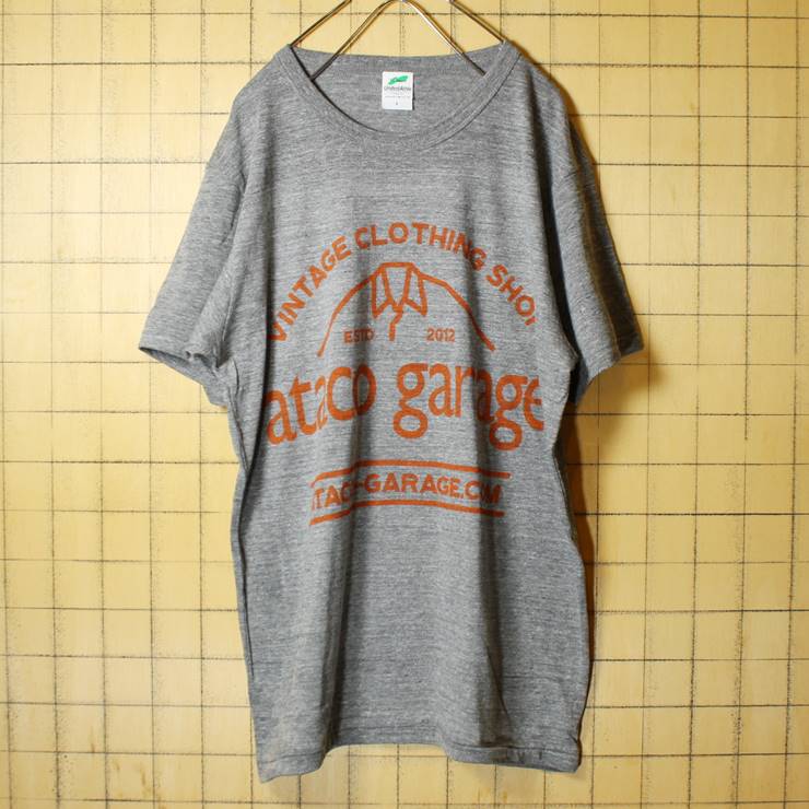 ataco garage originals オリジナルプリント Tシャツ 杢グレー 霜降り メンズサイズ