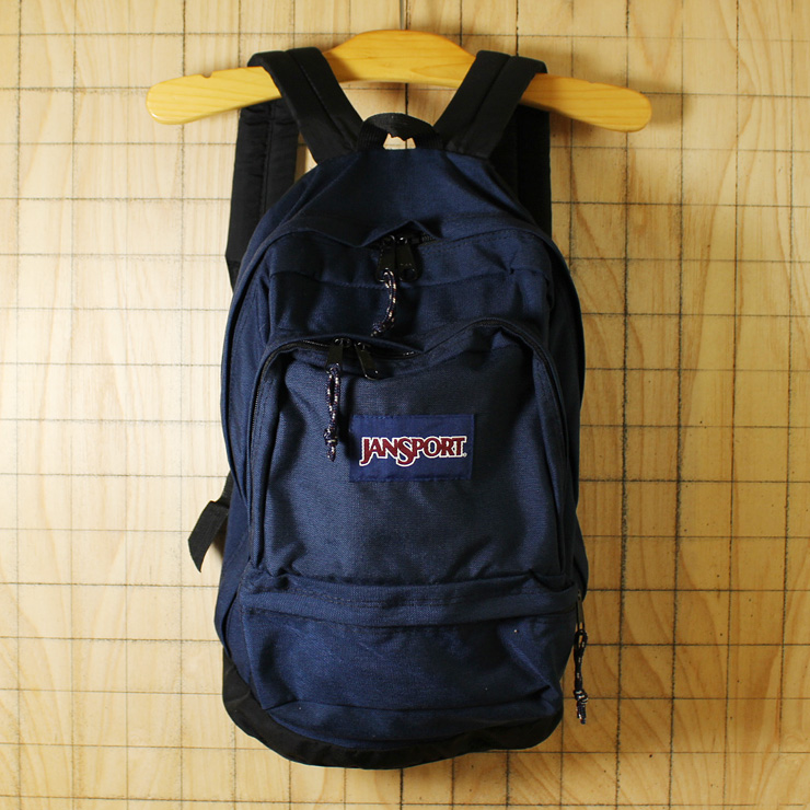 JANSPORT/USA製USED/ネイビー/ナイロンキャンバスリュックサック・デイパック/bar36