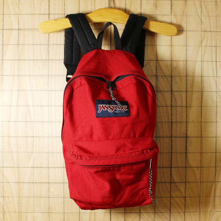 JANSPORT/USA製USED/レッド/ナイロンキャンバスリュックサック・デイパック/bar39