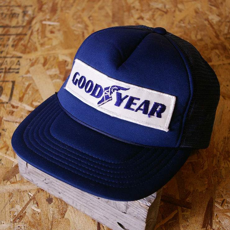 【FOCUS】古着GOOD-YEARネイビーメッシュキャップ|cap-72