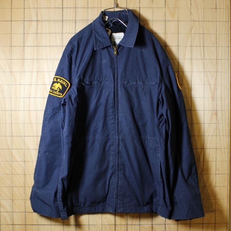 U.S.NAVY UTILITY JACKET/USA製80s古着/ネイビー/ユーティリティージャケット/メンズ38