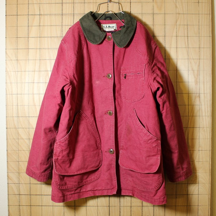 LLBean/USA製80s古着/レッド/ダックハンティングジャケット/レディースM