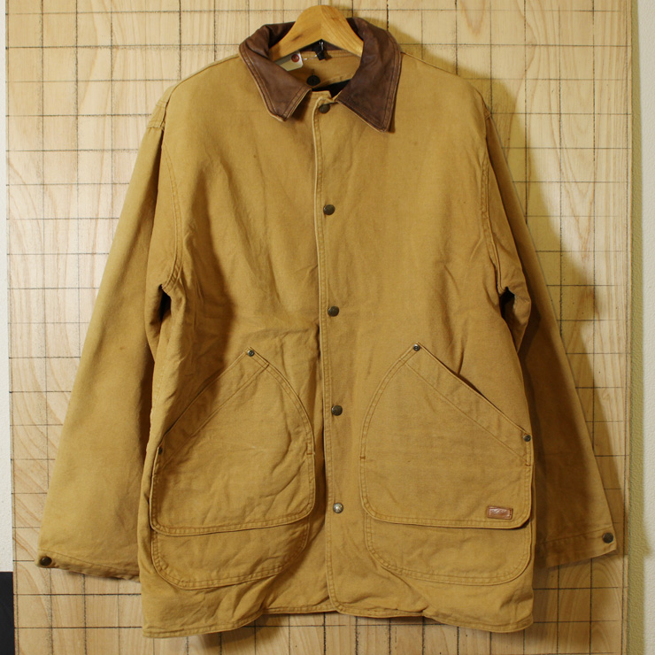 【Woolrich】USA製古着ブラウンダックコットンワークジャケット・カバーオール|裏地ウール|メンズM / 古着屋ataco garage