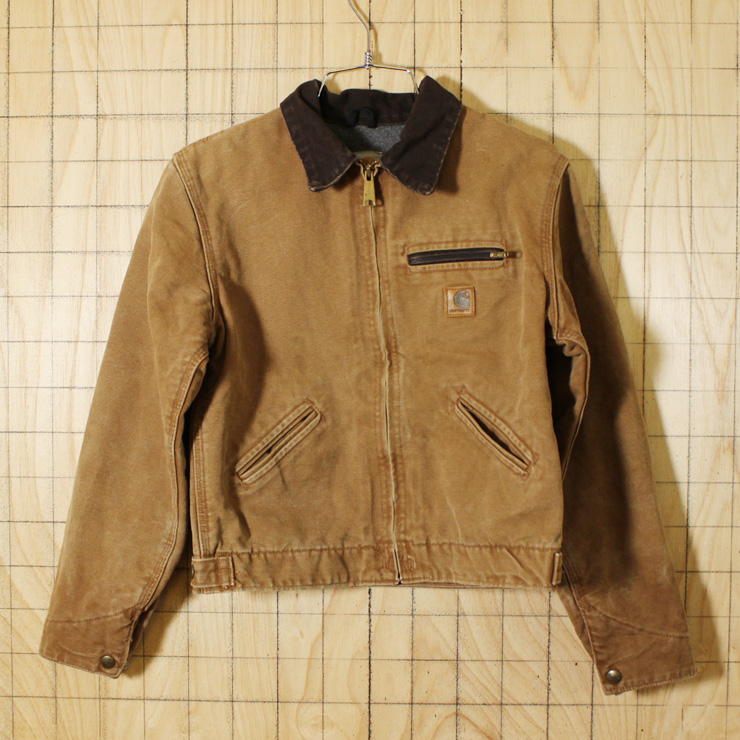 【carhartt】古着ブラウン(茶)ダックキッズワークジャケット・ブルゾン|キッズL|キッズサイズ140相当