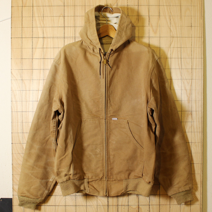 【carhartt】80's古着ブラウン(茶)ダックカーハート100years MODEL裏地メッシュワークパーカージャケット・ブルゾン|メンズXL相当