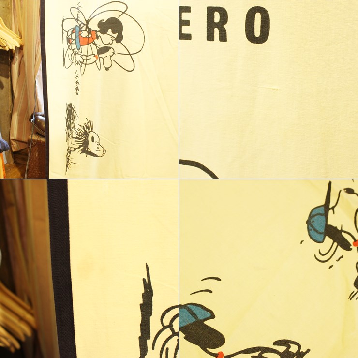 1968 ビンテージ Snoopy スヌーピー He S Our Hero フライングエース ベッドシーツ 古着屋ataco Garage