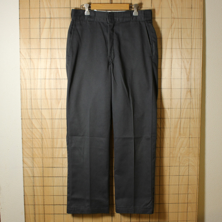 Dickies/80'sUSA製古着/グレーTALONジップワークパンツ/874/w30l32/co-p-65