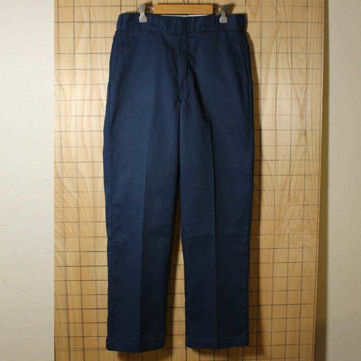 Dickies/80'sUSA製古着/ネイビーTALONワークパンツ/874/w32l32/co-p-68