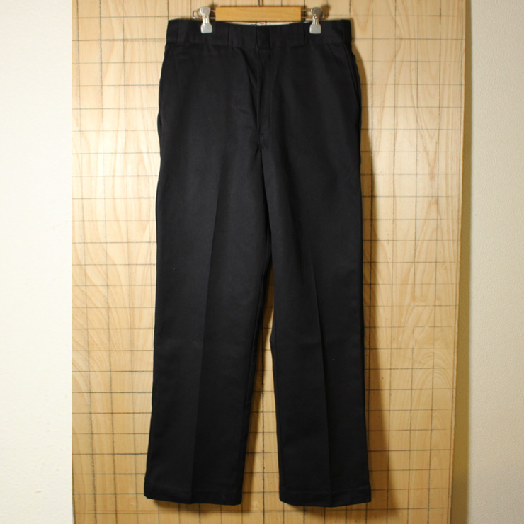 Dickies/80'sUSA製古着デッドストック/ブラックTALONジップワークパンツ/874/w32l32/co-p-71