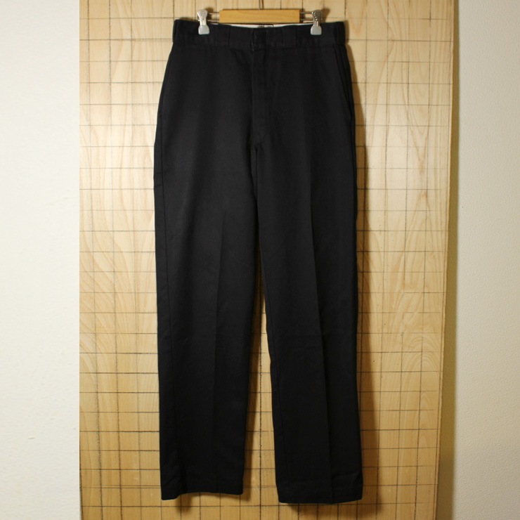 Dickies/80'sUSA製古着/ブラックTALONジップワークパンツ/874/w32l34/co-p-72