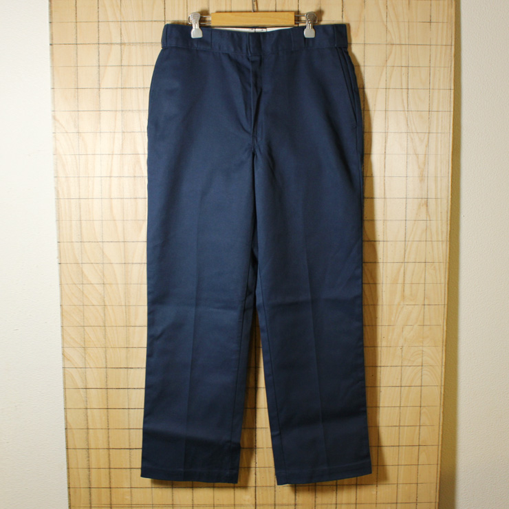 Dickies/80'sUSA製古着デッドストック/ネイビーTALONワークパンツ/w34l30/co-p-75