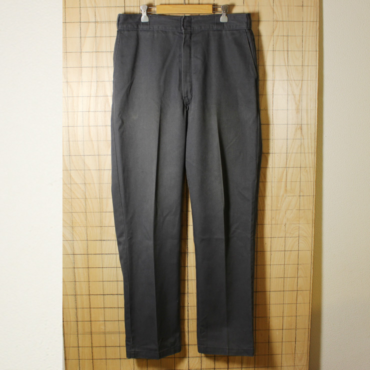 Dickies/USA製古着/グレーYKKジップワークパンツ/w36l34/co-p-77