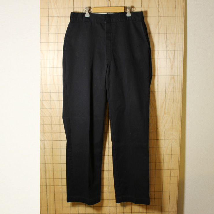 Dickies/80'sUSA製古着/ブラックTALONジップワークパンツ/874/w36l34/co-p-78