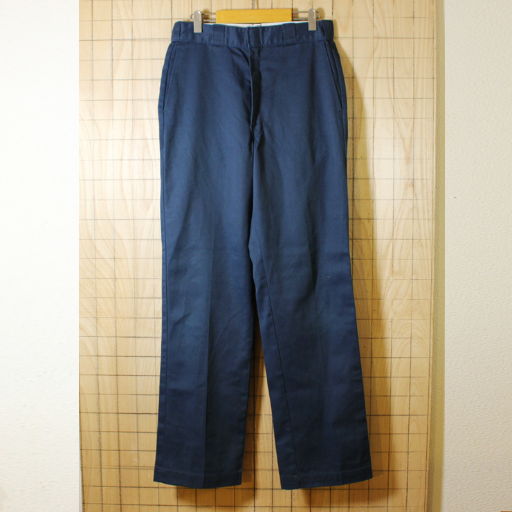 Dickies/80sUSA製古着/ネイビー/TALON/ワークパンツ/w32l34/co-p-81