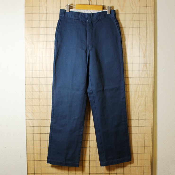 Dickies/80sUSA製古着/ネイビー/TALON/ワークパンツ/w32l32/co-p-85