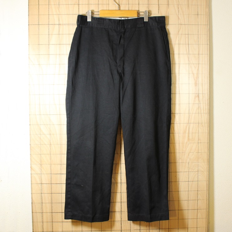 Dickies/80sUSA製古着/ブラック/TALON/ワークパンツ/w36l29/co-p-88