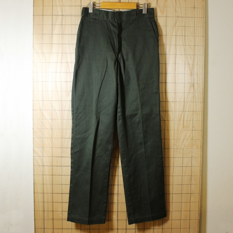 Dickies/USA製古着/モスグリーン/ワークパンツ/w30l34/co-p-89