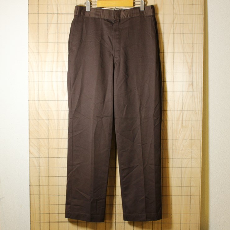 Dickies/USA製古着/ブラウン/TALON/ワークパンツ/W34L32/co-p-92