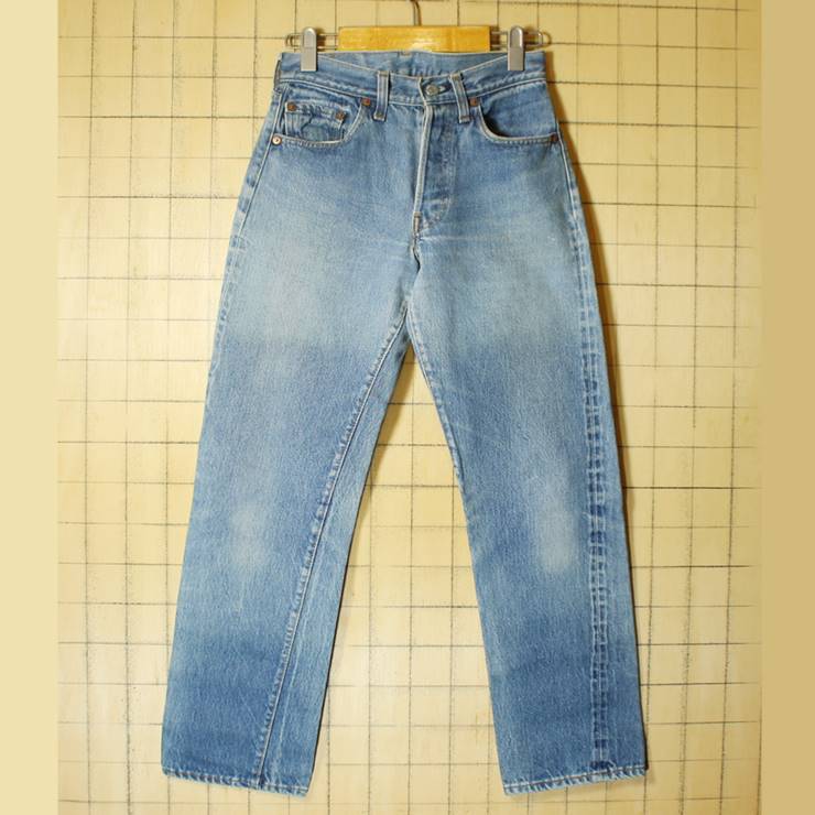 USA製 80s Levis リーバイス 赤耳 501 ジーンズ デニム パンツ ブルー W26 セルビッチ レディース 古着