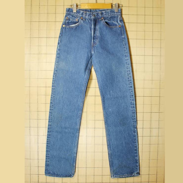 USA製 80s Levis リーバイス 501 ジーンズ デニム パンツ ブルー W28 レディース 古着