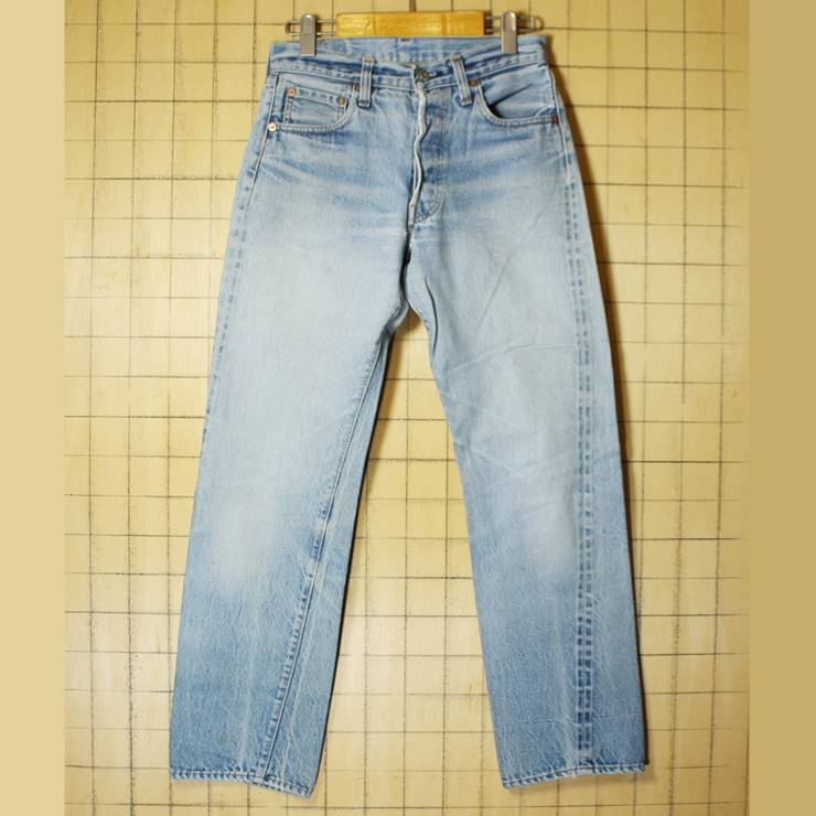 USA製 70s-80s Levis リーバイス 66後期 501 ジーンズ デニム パンツ ブルー W29 赤耳 セルビッチ レディース 古着