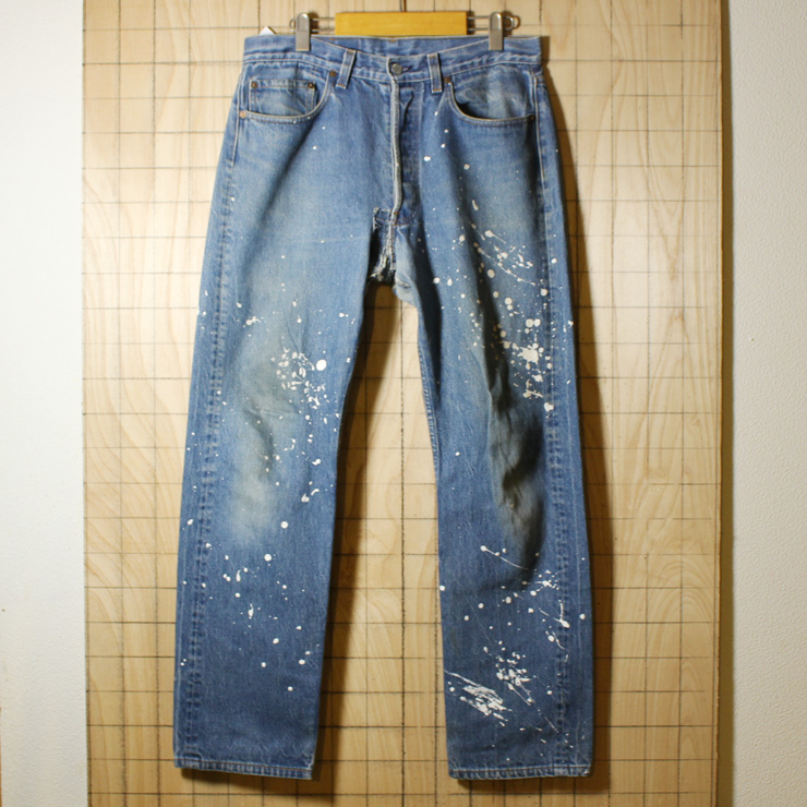 Levi's/USA製80s古着ペンキ跡リーバイス501デニムパンツ/サイズW34L34/de-p-59