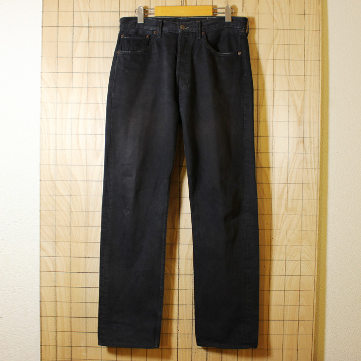 Levis501/USA製古着/ブラックジーンズ・デニムパンツ/W32L32