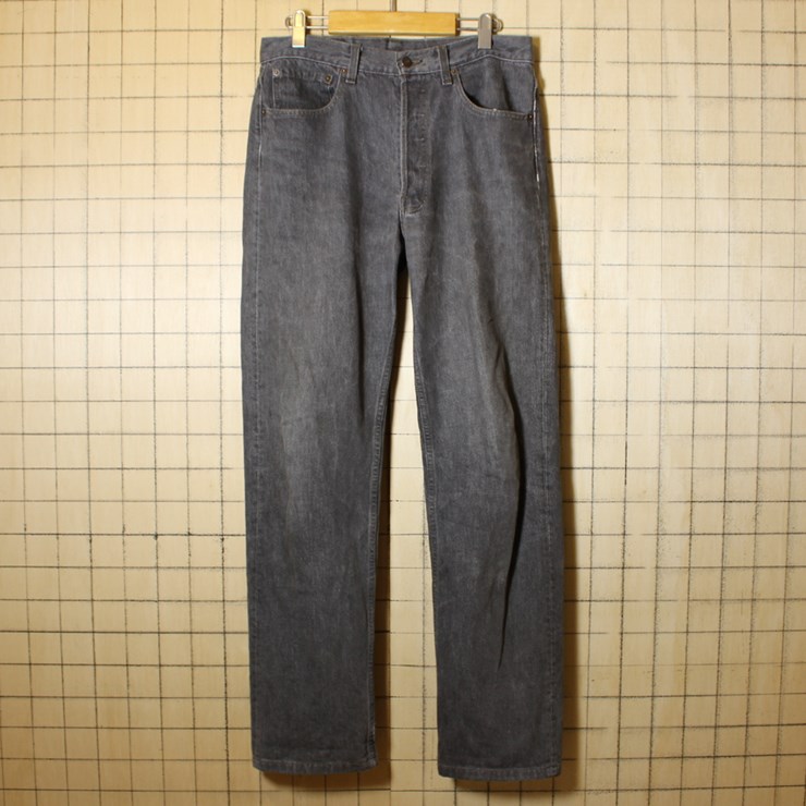 Levis リーバイス501 USA製 古着 ブラック グレー ジーンズ デニムパンツ W32 アメリカ古着 dep32