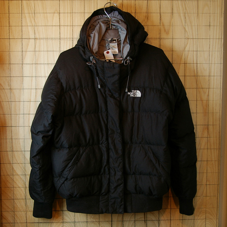 【THE NORTH FACE】古着ブラックアウトドアジップアップナイロンダウンジャケット|550フィル|レディースM