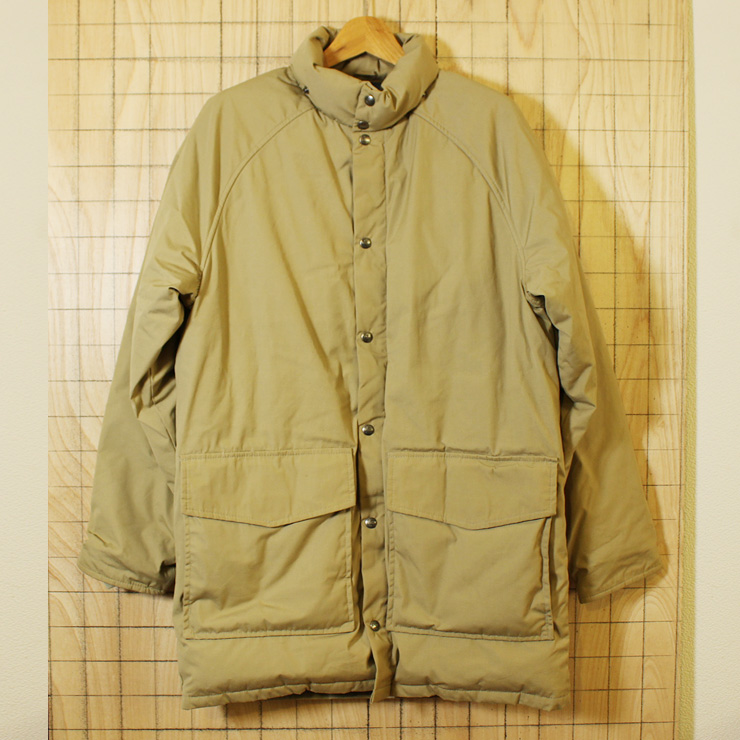 【Woolrich】USA製70sビンテージ古着ベージュ65/35クロスダウンジャケット・コート|メンズMサイズ