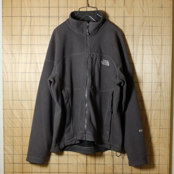 THE NORTH FACE 古着 ジップアップ グレー WINDWALL フリースジャケット メンズM アウトドア