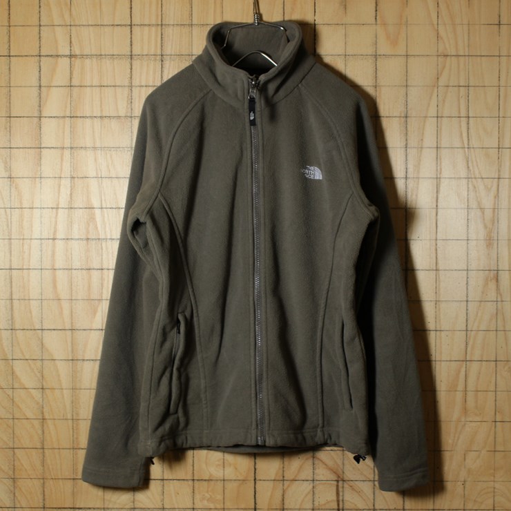 THE NORTH FACE 古着 ジップアップ ライトブラウン フリースジャケット レディースM アウトドア