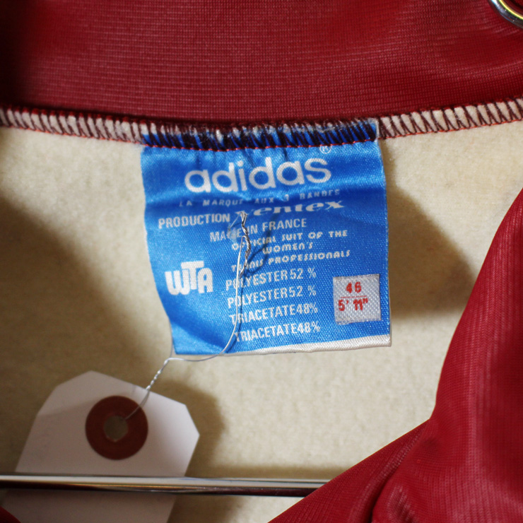 adidas】フランス製70sビンテージ古着レッド×ホワイトWTA ventex adidas】フランス製70sビンテージ古着レッド×ホワイトWTA ventex