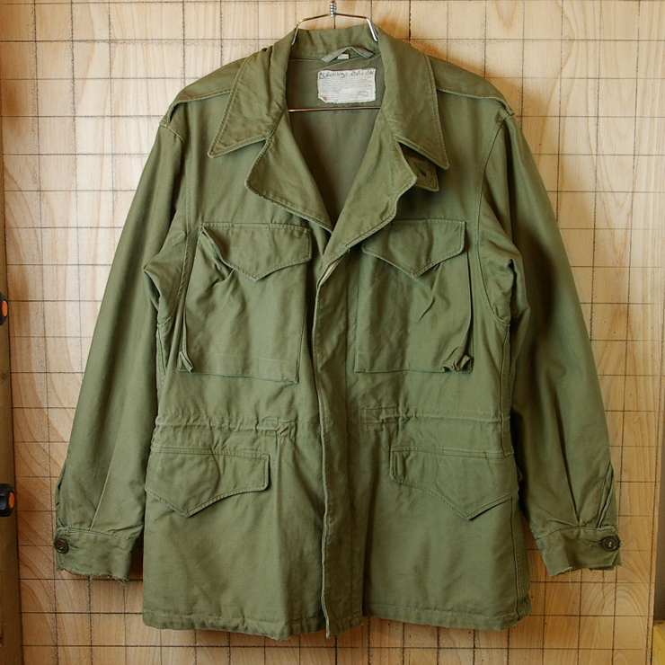 【ビンテージ】古着USA-40sオリーブドラブ米軍M-1943フィールドジャケット-サイズ36R