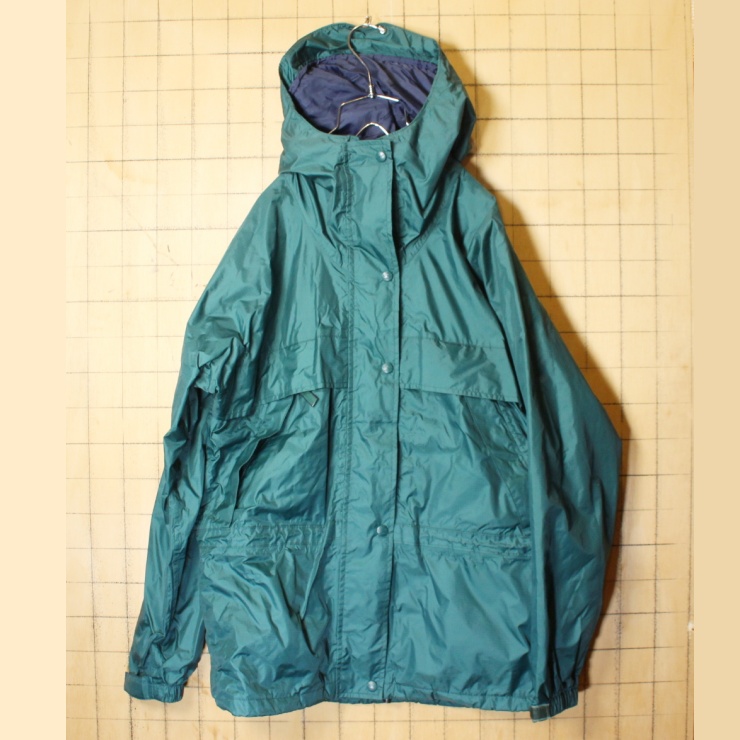 80s 90s LLBean ナイロン マウンテンパーカー レディースS グリーン ジャケット アウトドア アメリカ古着