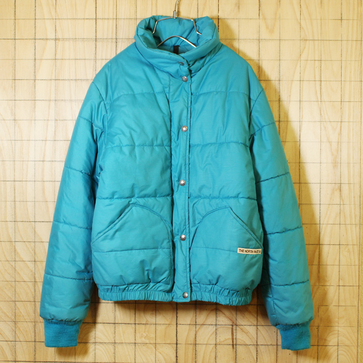 THE NORTH FACE/USA製80'S古着/エメラルドグリーン/茶タグ/中綿入りジャケット/レディースM